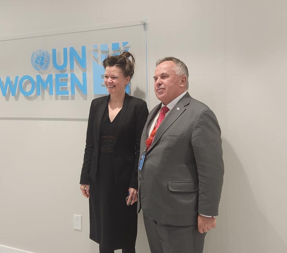 Главниот државен ревизор м-р Максим Ацевски и г-ѓа Лиса Сатон, директор на UN Women